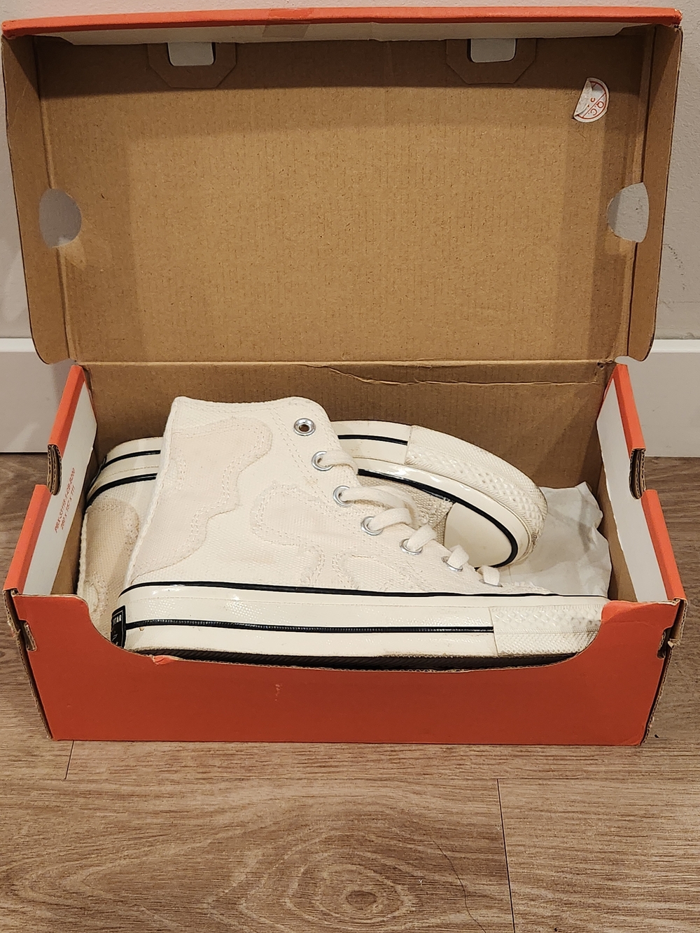 Converse Chuck 70 High Top Textured Tonal Camo Canvas Sneakers Off White Sz 5 - Picture 3 of 12